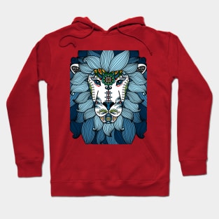 lion head blue ornament Hoodie